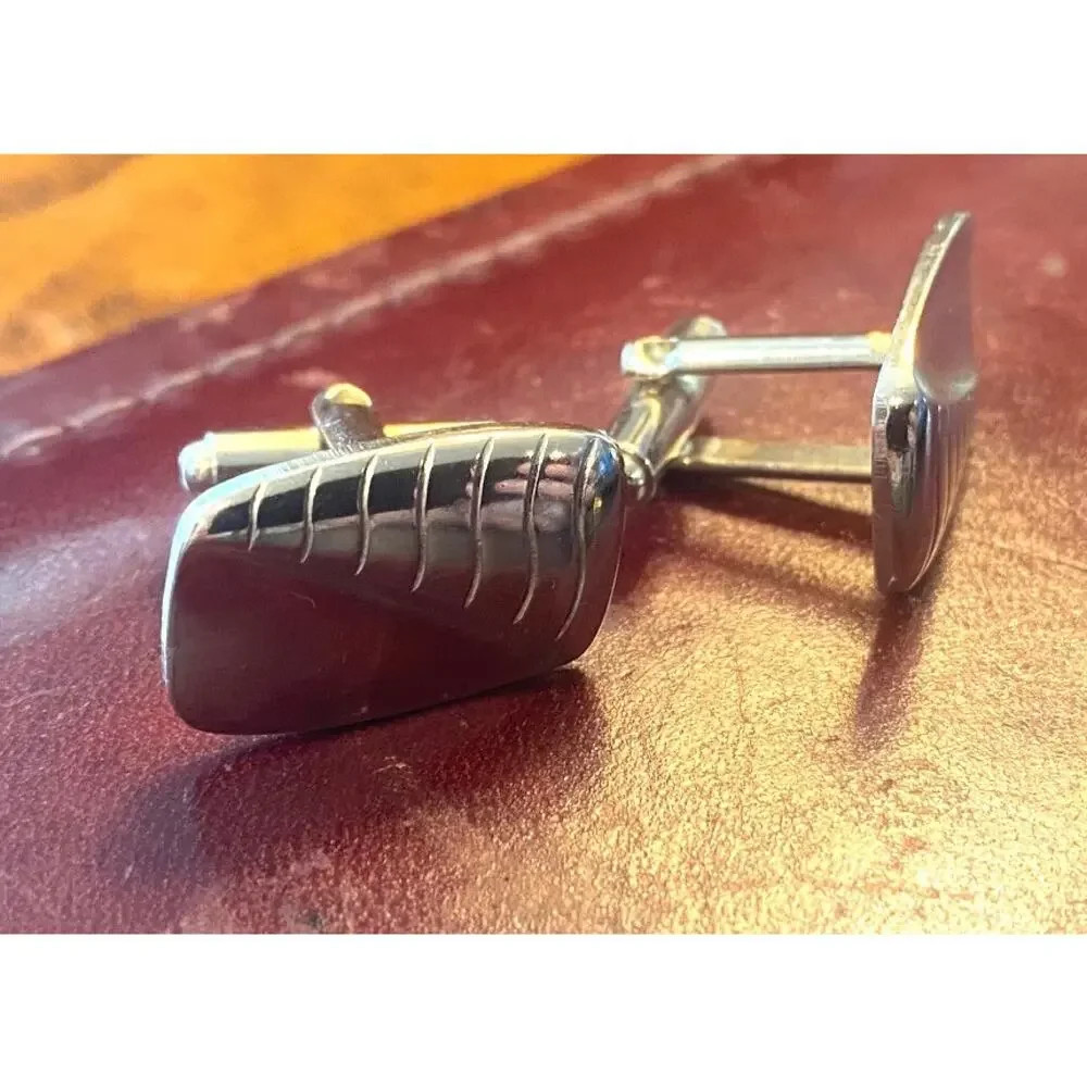 Men's VTG Silver Tone Cufflinks, Classic Deesign
